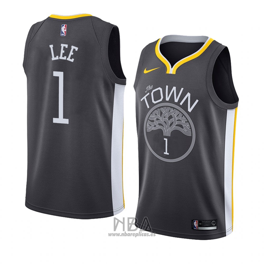 Camiseta Golden State Warriors Damion Lee NO 1 Statement 2018 Negro